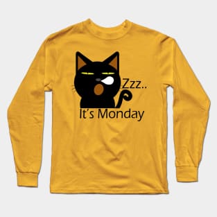 It's Monday black cat Long Sleeve T-Shirt